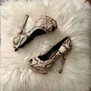 Brian Atwood Snake Print Platform
